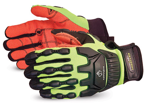 MXVSBA- Superior Glove® Clutch Gear® Anti-Impact Puncture & Cut Resistant Oilfield Work Glove with red Armortex® Palms